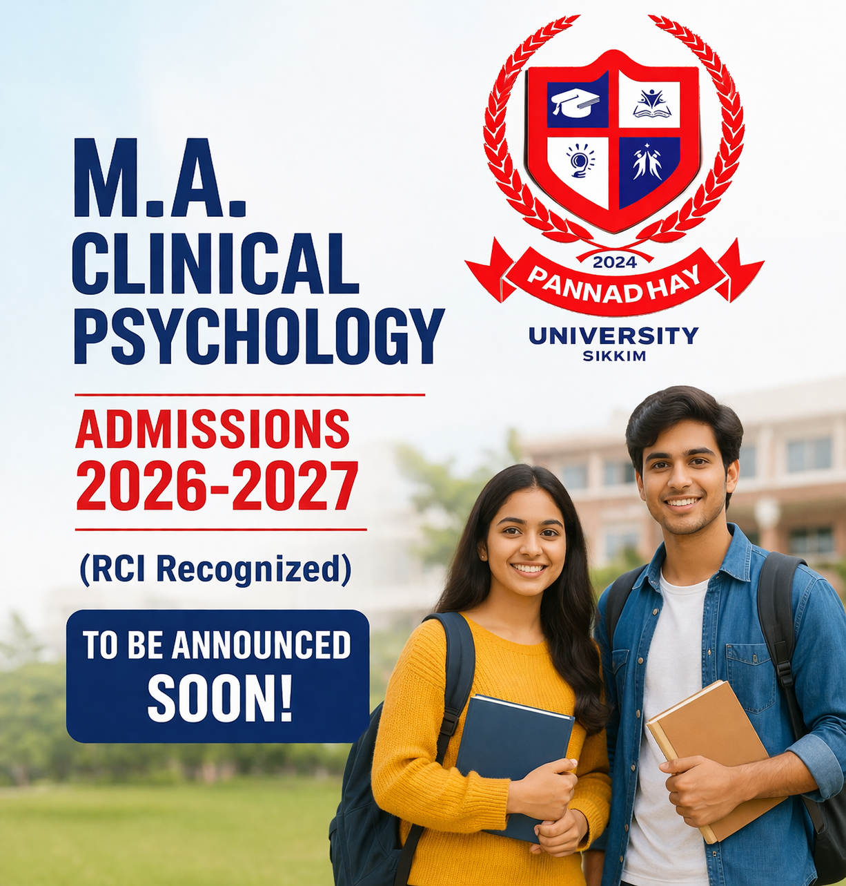 Admissions Opening Soon For M.A. Clinical Psychology 2026–2027 image